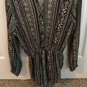 Vestique long sleeve boho print romper